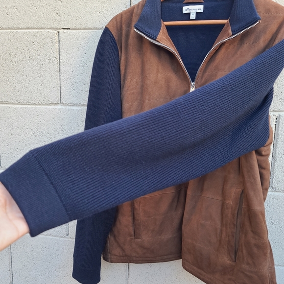 Peter Millar | Goat Suede Hybrid Wool Cardigan Zip Up Jacket Size XL - Picture 10 of 16